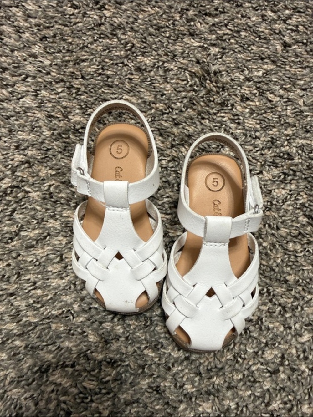 Cat & Jack White Girls' Woven Strap Sandals
